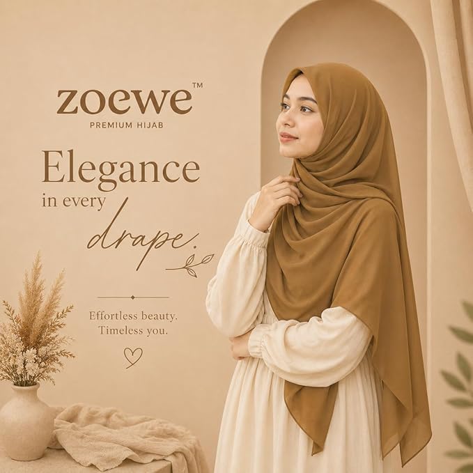 Chifon Hijab light camel brown