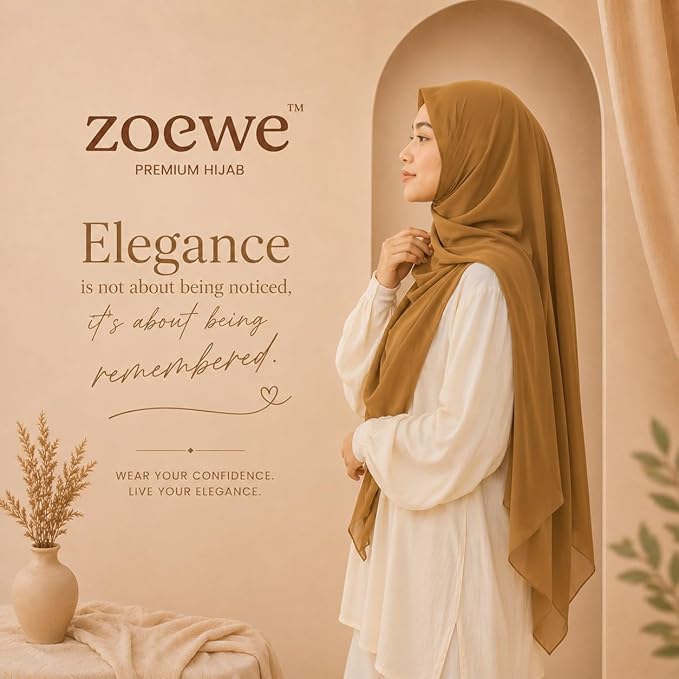 Chifon Hijab light camel brown