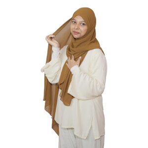 Chifon Hijab light camel brown