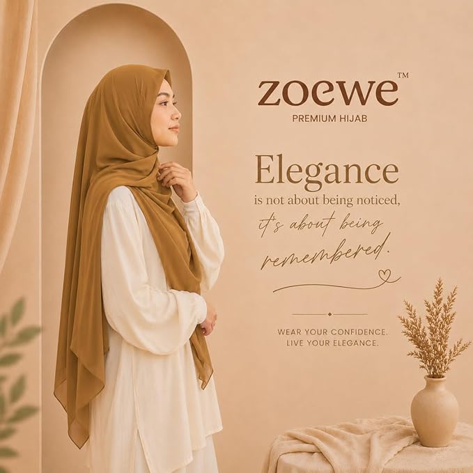 Chifon Hijab light camel brown