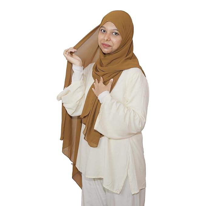 Chifon Hijab light camel brown