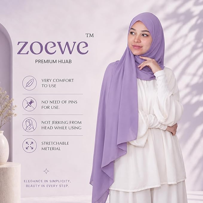 Lavender Chifon Hijab