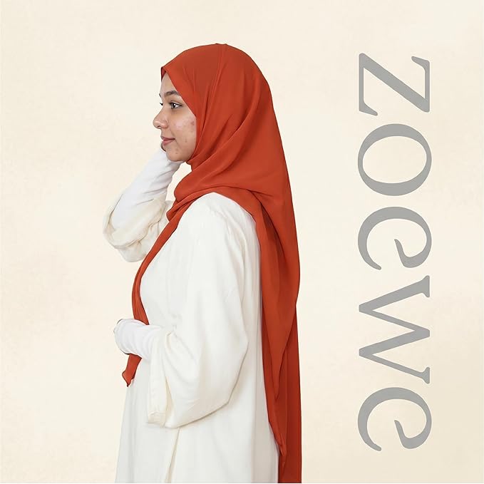 sunset orange Chifon Hijab