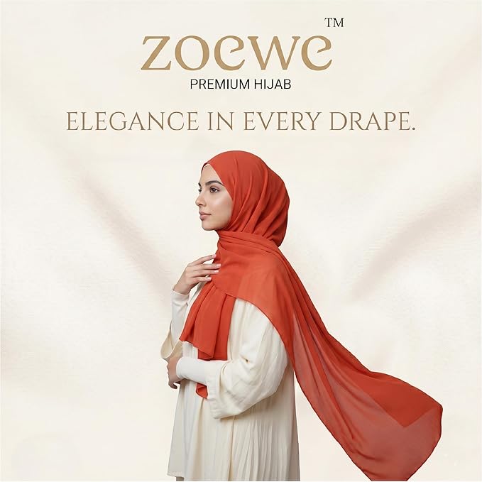 sunset orange Chifon Hijab