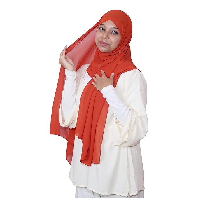 sunset orange Chifon Hijab